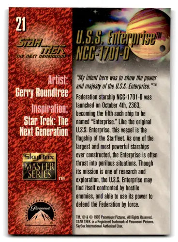 Skybox Star Trek trading card from Star Trek Master Series featuring U.S.S. Enterprise NCC-1701-D