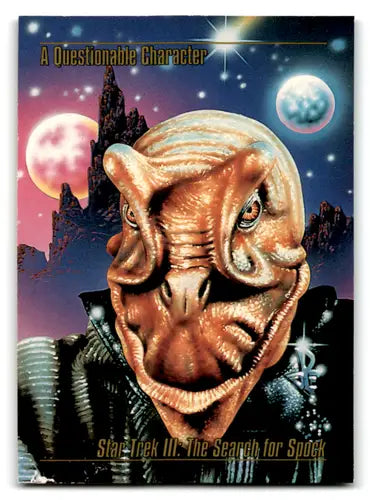 Skybox Star Trek trading card from Star Trek Master Series featuring A Questionable Character