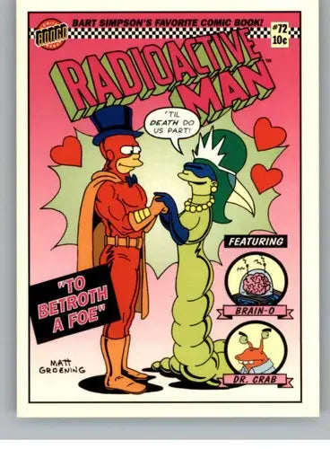 Radioactive Man comic book cover from Simpsons Radioactive Man series, 1993 SkyBox