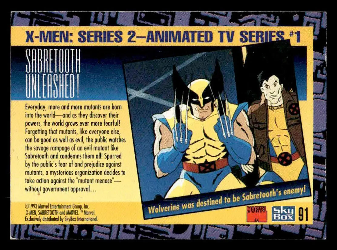 1993 SkyBox X-Men Series 2 #91 Sabretooth unleashed! - Non-Sports Card Single