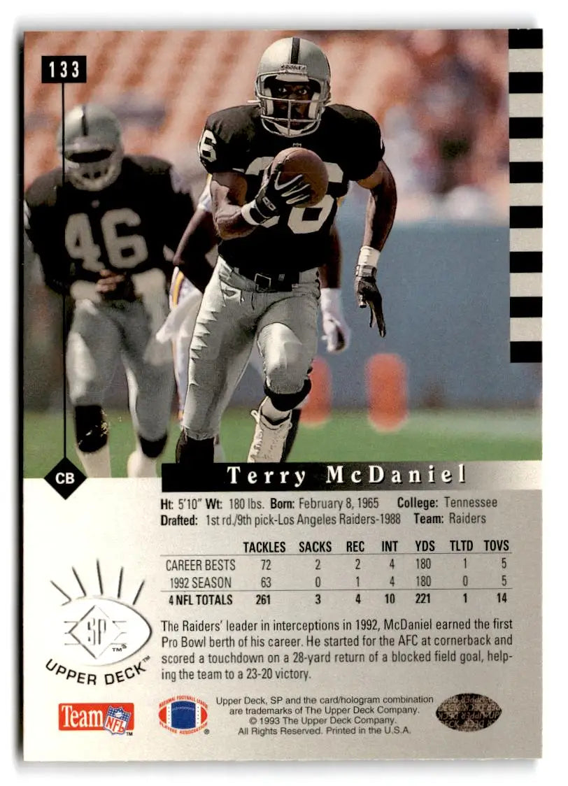 1993 SP #133 Terry McDaniel - Football Card Single