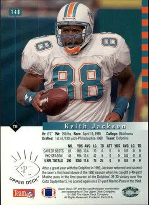 1993 SP #148 Keith Jackson NM-MT Dolphins ID:20628 - Football Card Single