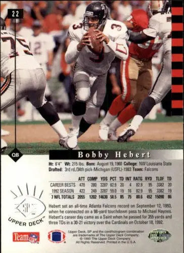 1993 SP #22 Bobby Hebert NM-MT Falcons ID:9924 - Football Card Single