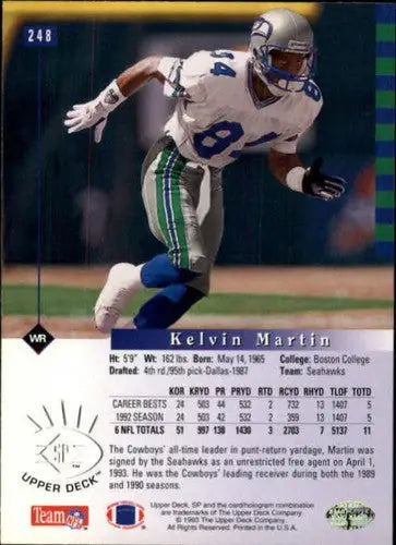 1993 SP #248 Kelvin Martin NM-MT Seahawks ID:9928 - Football Card Single