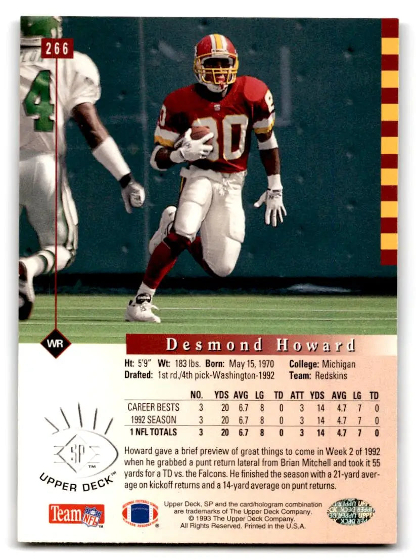 1993 SP #266 Desmond Howard - Football Card Single
