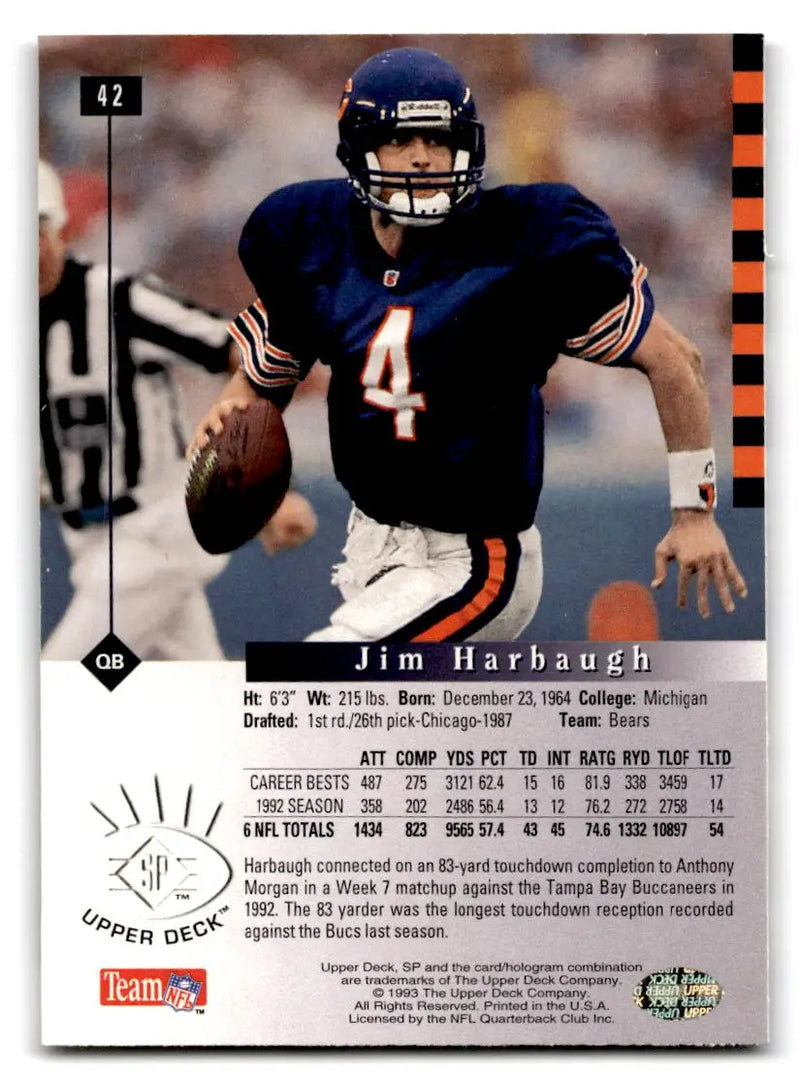 1993 SP #42 Jim Harbaugh - Football Card Single