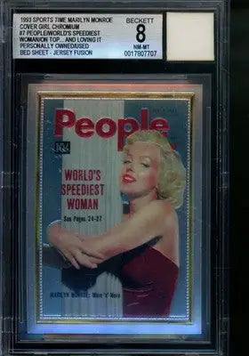 1993 Sports Time Marilyn Monroe Cover Girl Chromium Bed Sheet /On #7 BGS 8 - Other