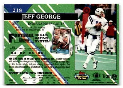 1993 Stadium Club #218 Jeff George - Football Card Single