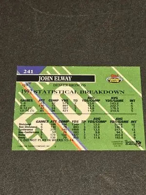 1993 Stadium Club #241 John Elway - Football Card Single