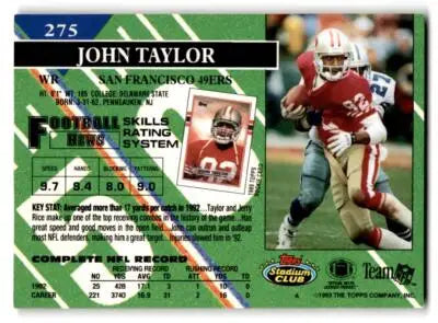 1993 Stadium Club #275 John Taylor - Football Card Single