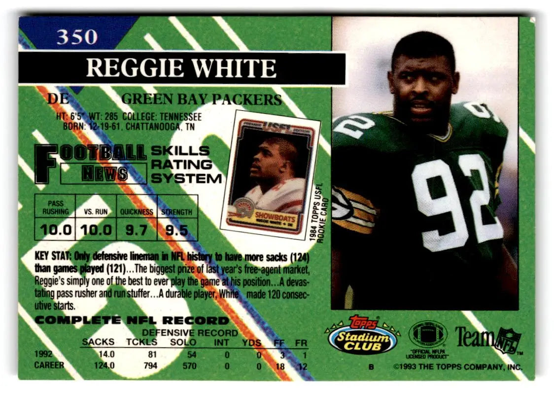 1993 Stadium Club #350 Reggie White - Football Card Single