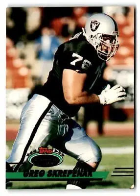 1993 Stadium Club #385 Greg Skrepenak football trading card collectible image