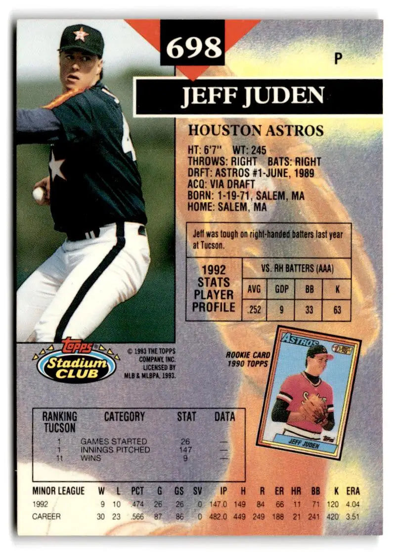 1993 Stadium Club #698 Jeff Juden - Baseball Card Single