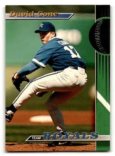 Baseball trading card featuring David Cone of the Kansas City Royals team