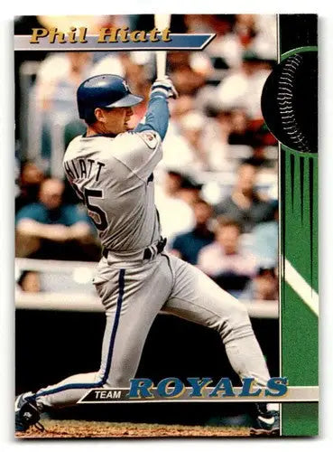 Baseball card of Phil Hiatt of the Kansas City Royals from 1993 Stadium Club