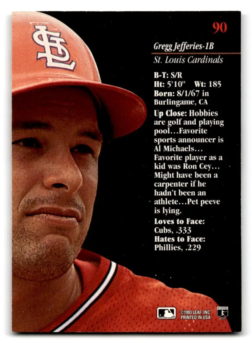 1993 Studio #90 Gregg Jefferies - Baseball Card Single