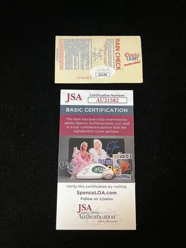 1993 Texas Rangers Cleveland Indians Ticket September 15 Darren Oliver Auto JSA - Sports Memorabilia