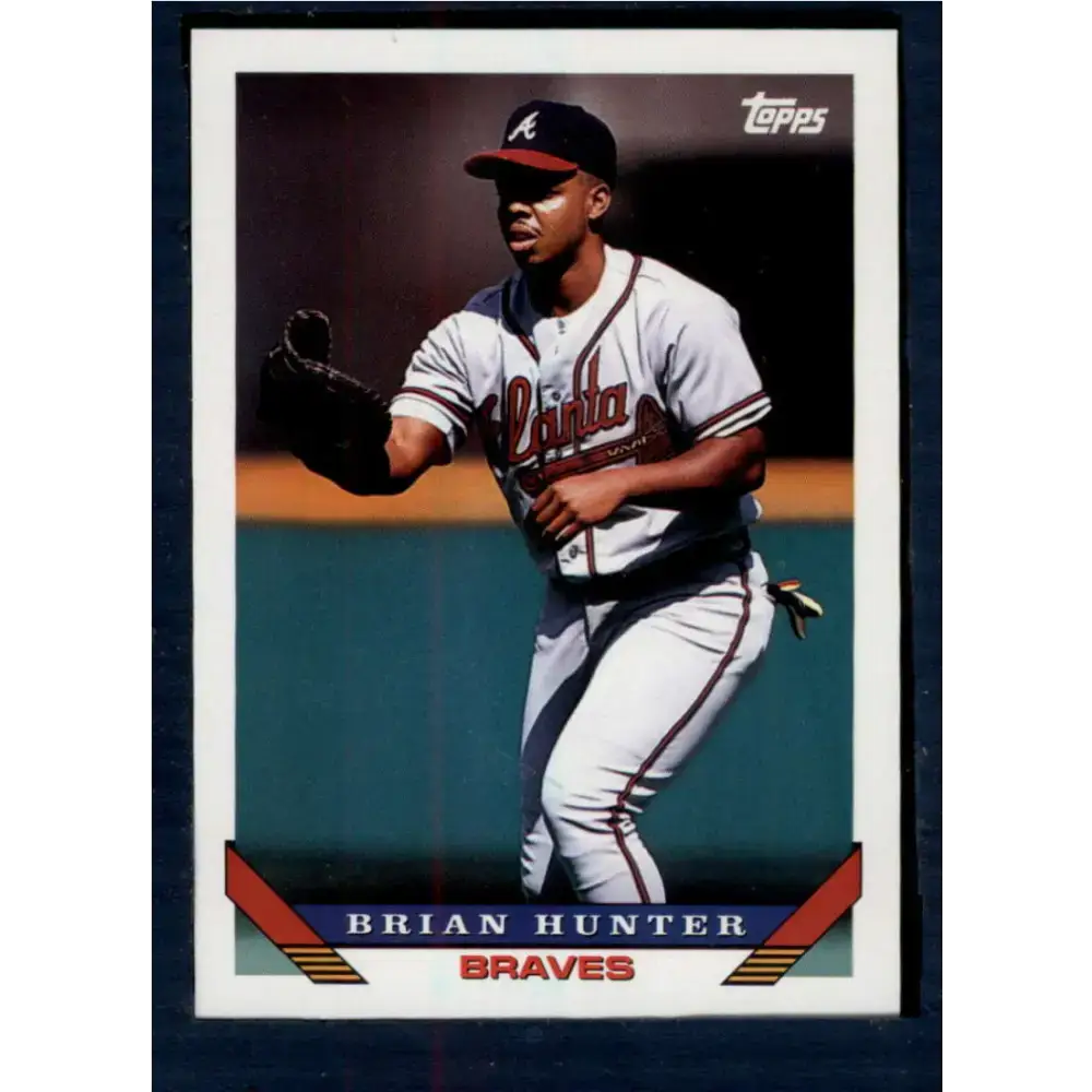 1993 Topps #102 Brian Hunter NM-MT Atlanta Braves Baseball Card - Baseball Card Single