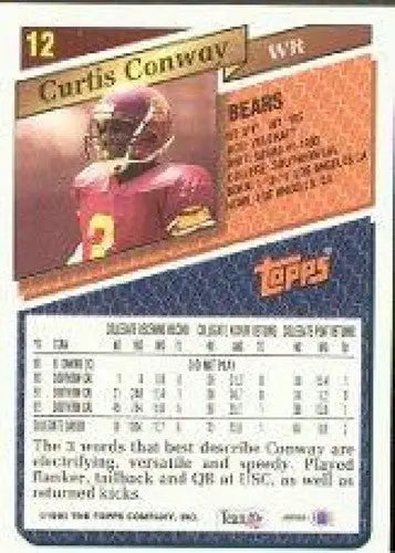 Original gloss Curtis Conway football card 1993 Topps #12 Curtis Conway NM-MT Rookie