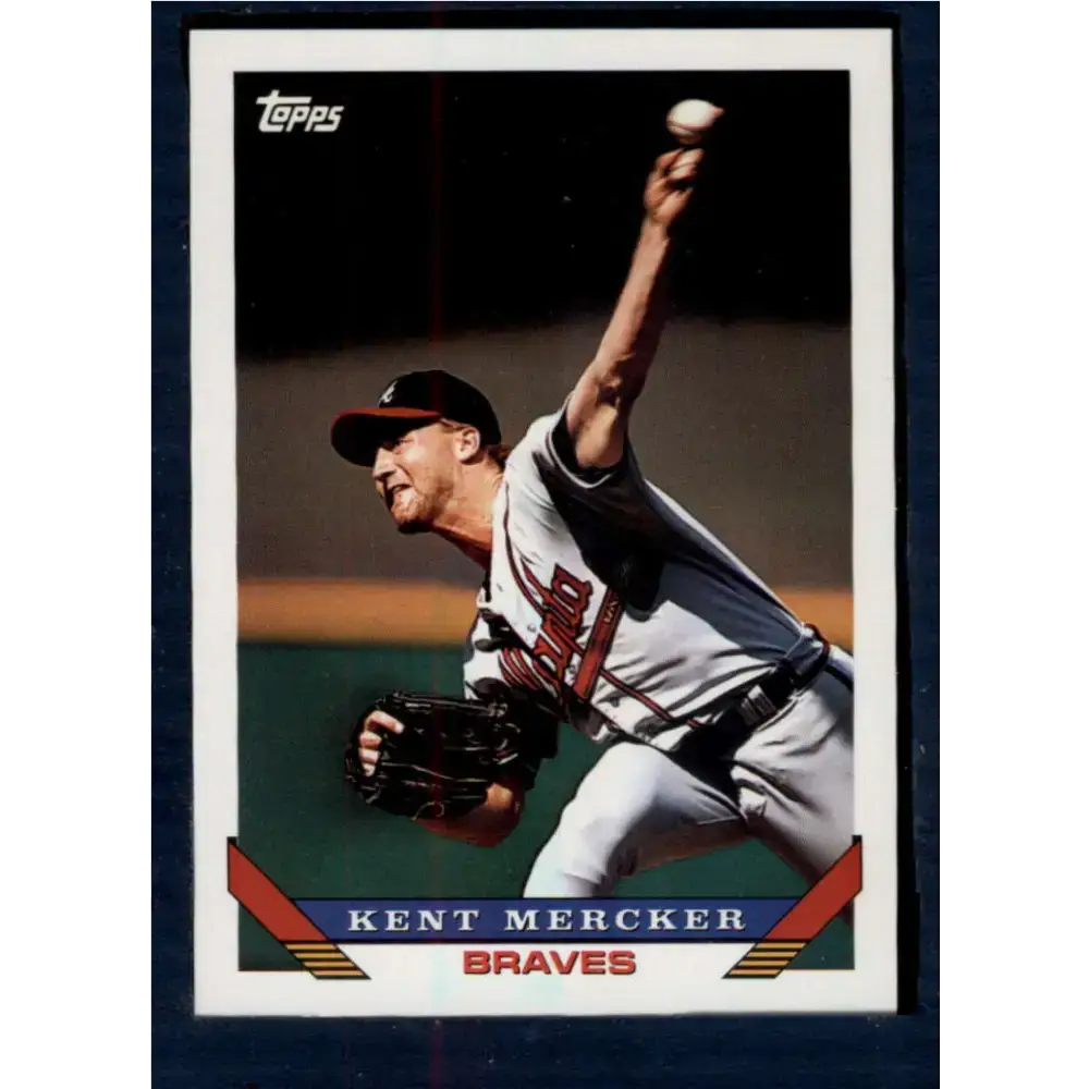 1993 Topps #144 Kent Mercker NM-MT Atlanta Braves Baseball Card - Baseball Card Single