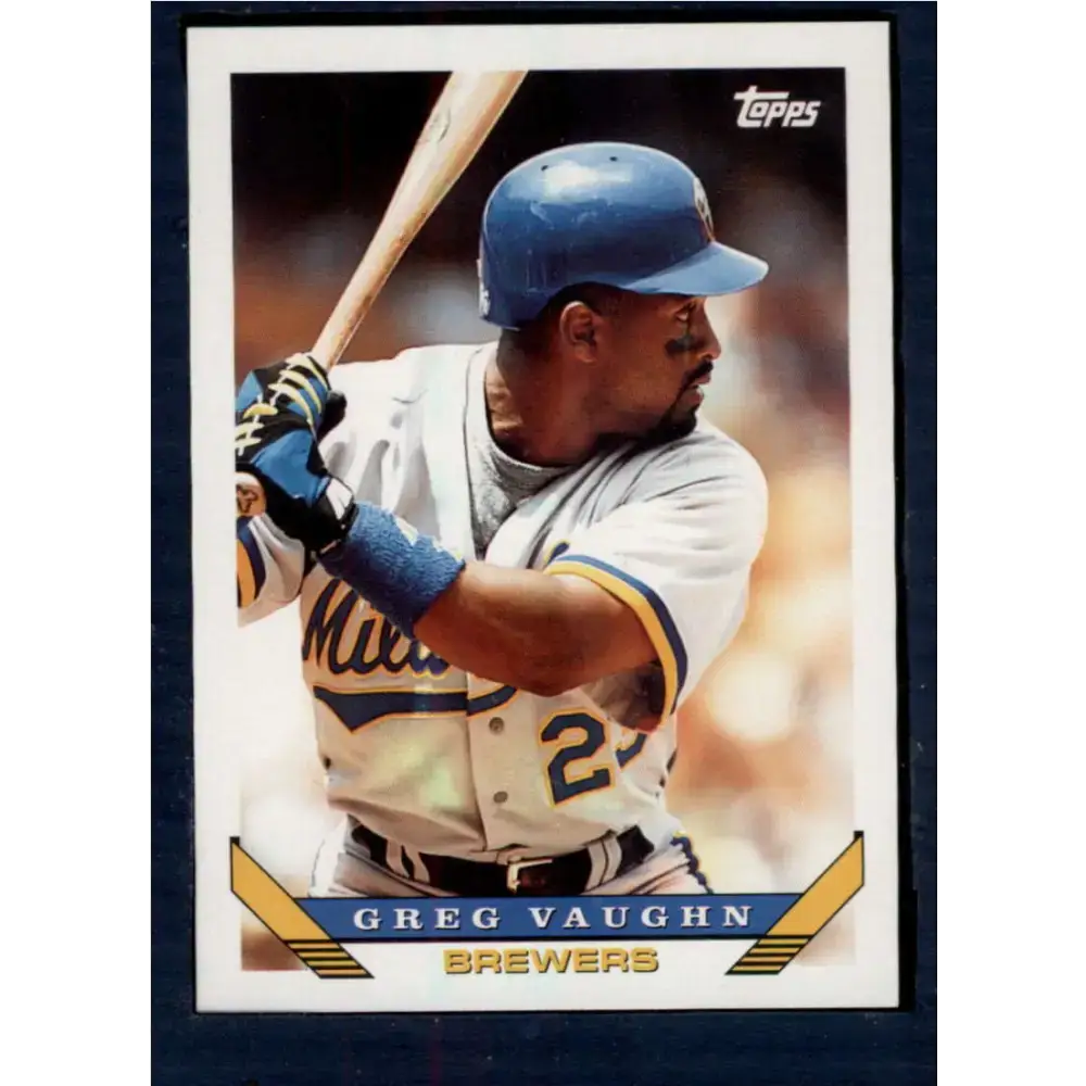 1993 Topps #153 Greg Vaughn NM-MT Milwaukee Brewers Baseball Card - Baseball Card Single