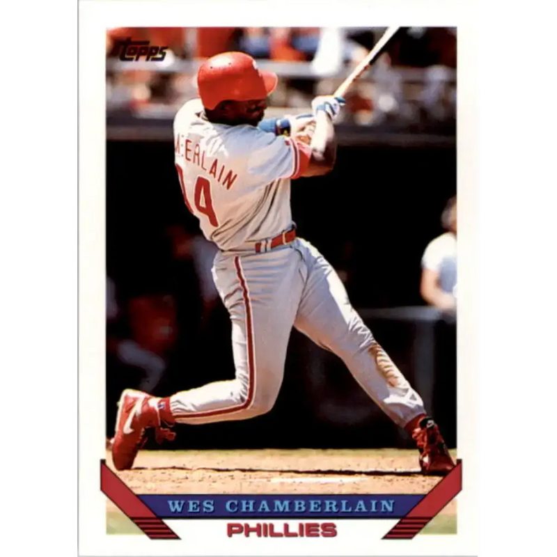 1993 Topps #154 Wes Chamberlain NM-MT Philadelphia Phillies Baseball Card - Baseball Card Single