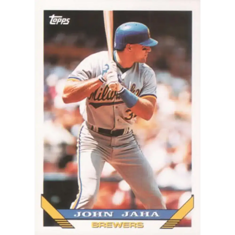 1993 Topps #181 John Jaha NM-MT Milwaukee Brewers Baseball Card - Baseball Card Single