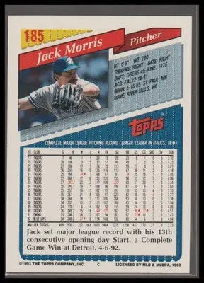 1993 Topps #185 Jack Morris Gold