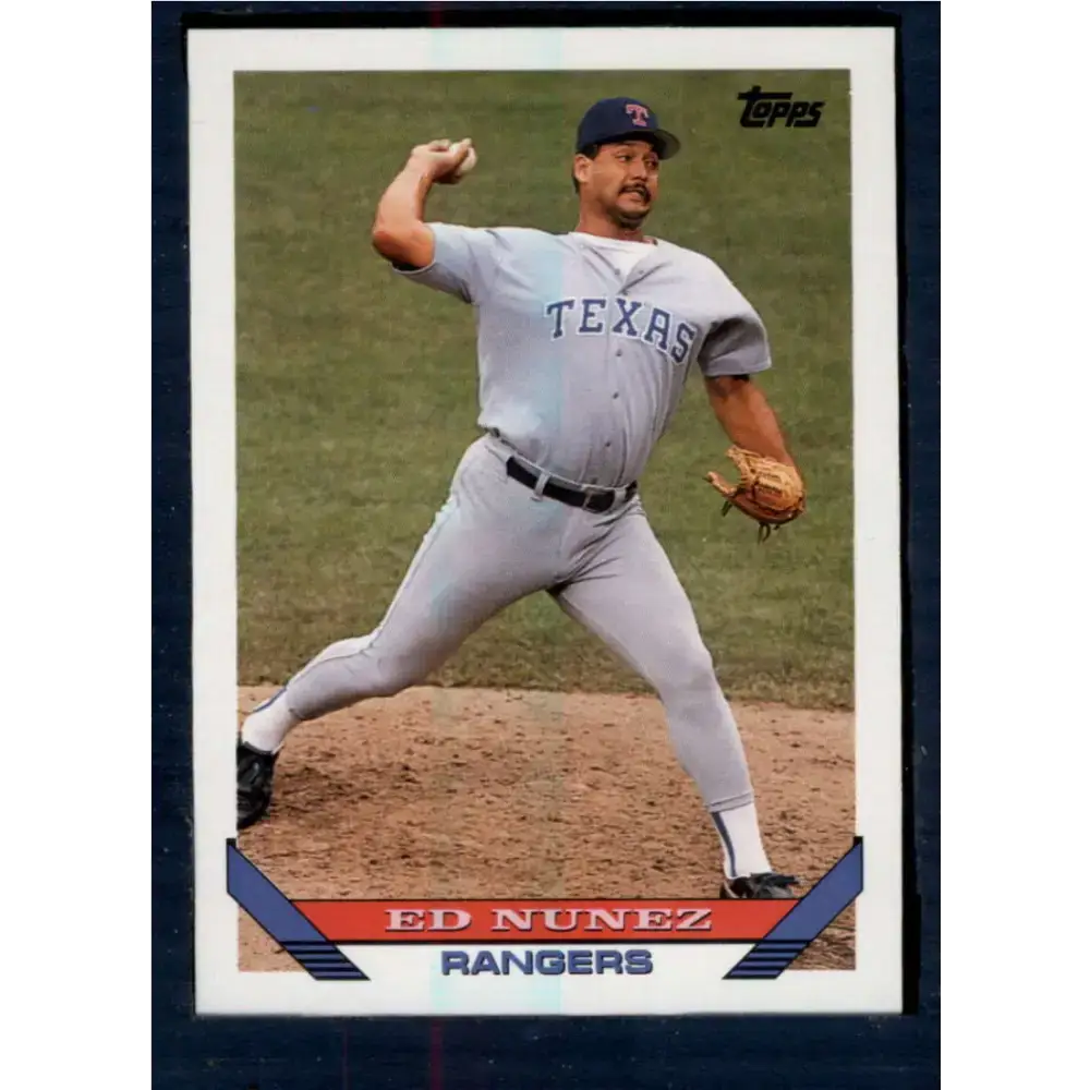 1993 Topps #19 Edwin Nunez NM-MT Texas Rangers Baseball Card - Baseball Card Single