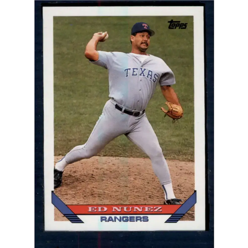 1993 Topps #19 Edwin Nunez NM-MT Texas Rangers Baseball Card - Baseball Card Single
