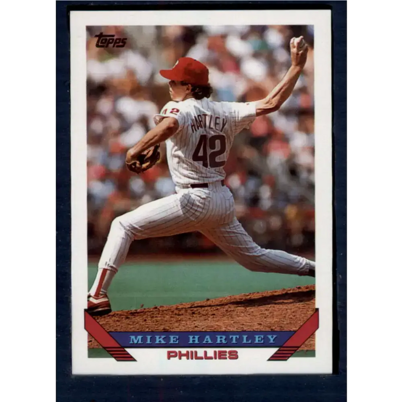 1993 Topps #208 Mike Hartley NM-MT Philadelphia Phillies Baseball Card - Baseball Card Single