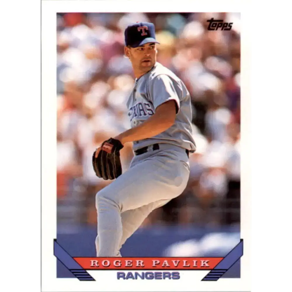 1993 Topps #223 Roger Pavlik NM-MT Texas Rangers Baseball Card - Baseball Card Single