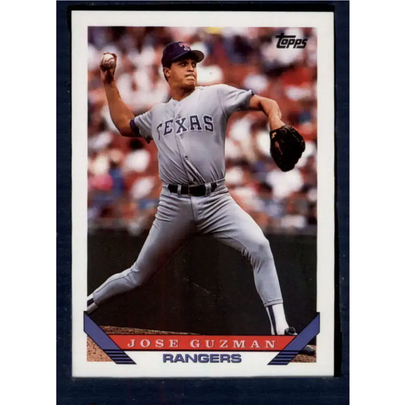 1993 Topps #253 Jose Guzman NM-MT Texas Rangers Baseball Card - Baseball Card Single