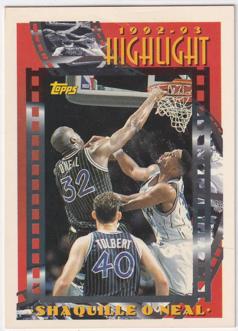 1993 TOPPS #3 SHAQUILLE ONEAL HIGHLIGHT- ORLANDO MAGIC - Basketball Card Single