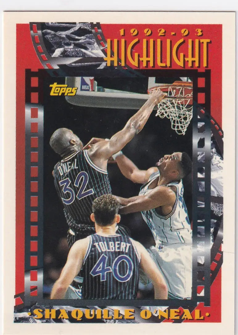 1993 TOPPS #3 SHAQUILLE ONEAL HIIGHLIGHT- ORLANDO MAGIC