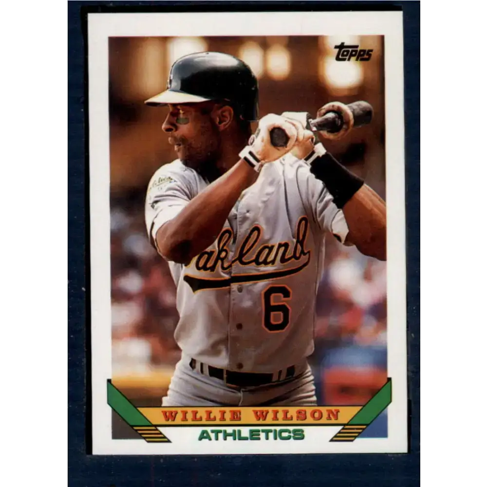 1993 Topps #318 Willie Wilson NM-MT Oakland Athletics Baseball Card - Baseball Card Single