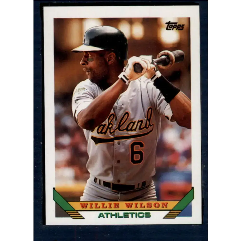 1993 Topps #318 Willie Wilson NM-MT Oakland Athletics Baseball Card - Baseball Card Single
