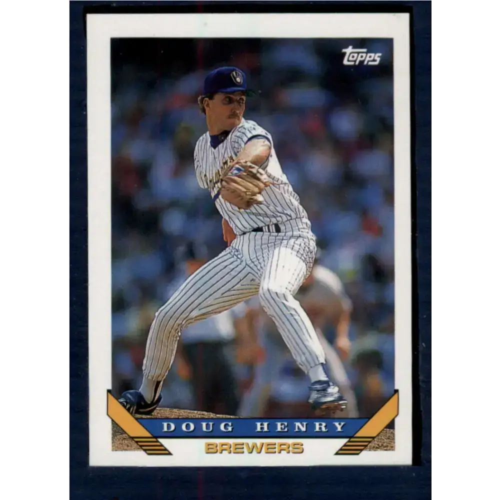 1993 Topps #343 Doug Henry NM-MT Milwaukee Brewers Baseball Card - Baseball Card Single