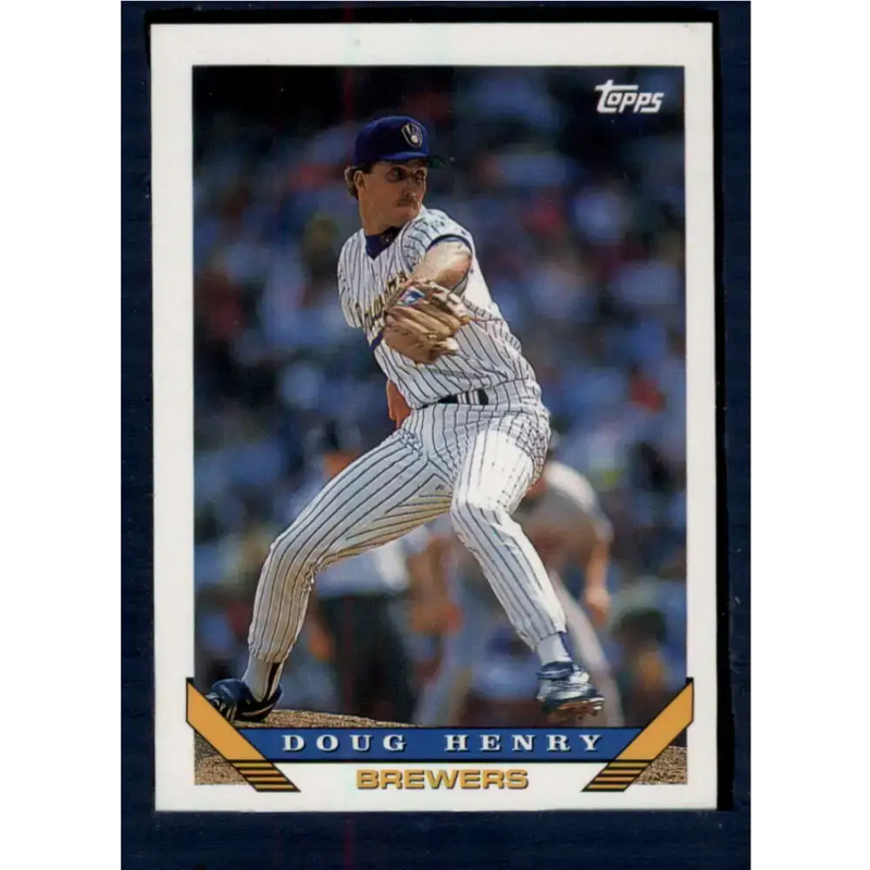 1993 Topps #343 Doug Henry NM-MT Milwaukee Brewers Baseball Card - Baseball Card Single