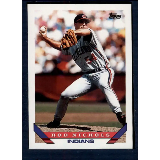 1993 Topps #372 Rod Nichols NM-MT Cleveland Indians Baseball Card - Baseball Card Single