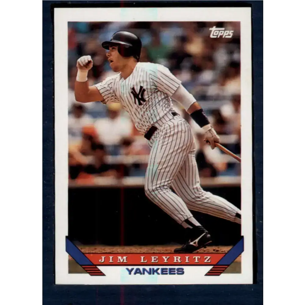1993 Topps #385 Jim Leyritz NM-MT New York Yankees Baseball Card - Baseball Card Single