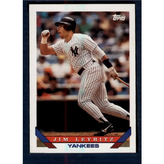 1993 Topps #385 Jim Leyritz NM-MT New York Yankees Baseball Card - Baseball Card Single