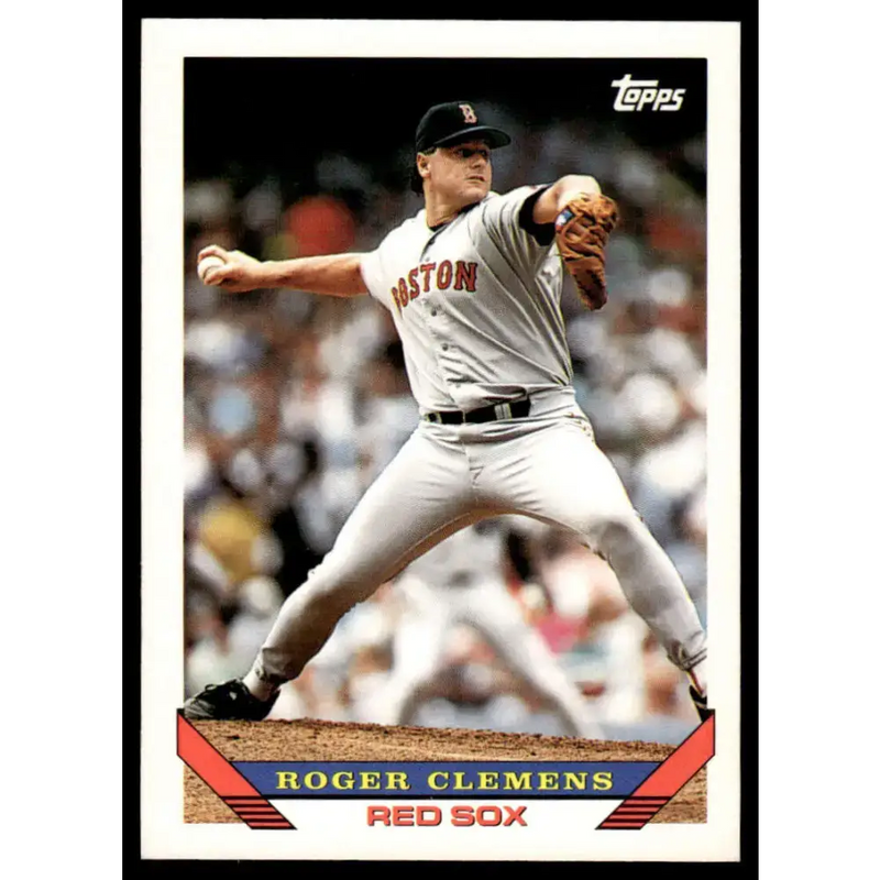 1993 Topps #4 Roger Clemens EX/NM Boston Red Sox Baseball Card - Baseball Card Single