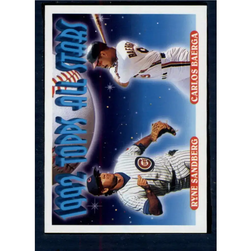 1993 Topps #402 Ryne Sandberg/Carlos Baerga NM-MT Chicago Cubs/Cleveland Indians Baseball Card - Baseball Card Single