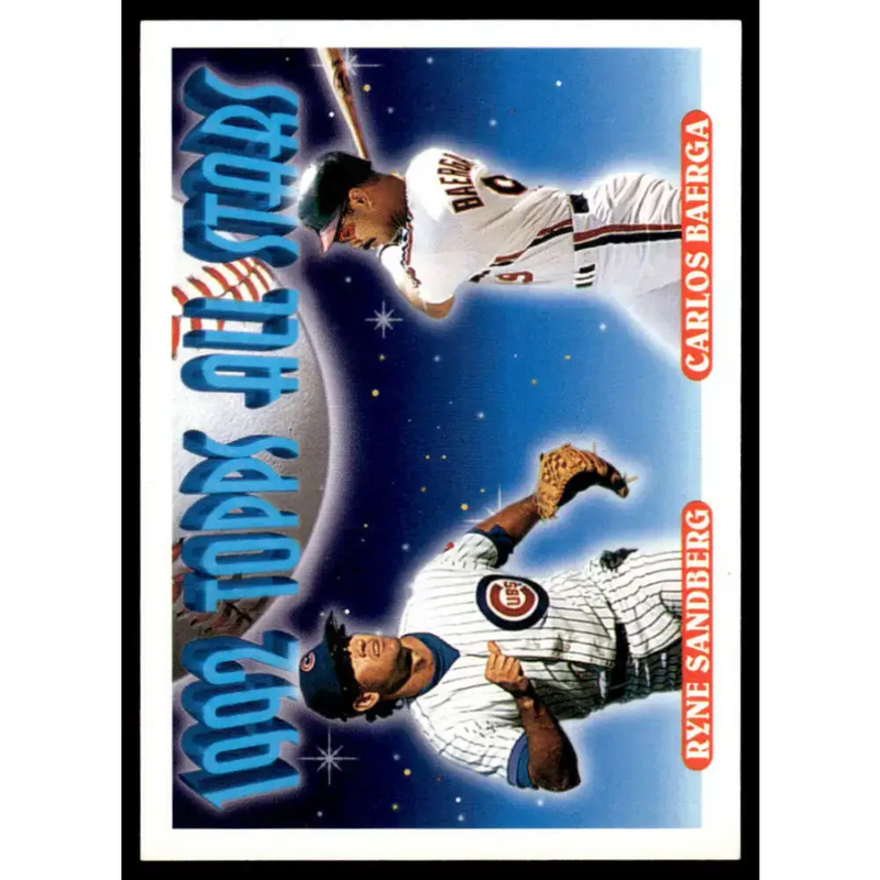 1993 Topps #402 Sandberg/Baerga AS EX Chicago Cubs / Cleveland Indians Baseball Card - Baseball Card Single