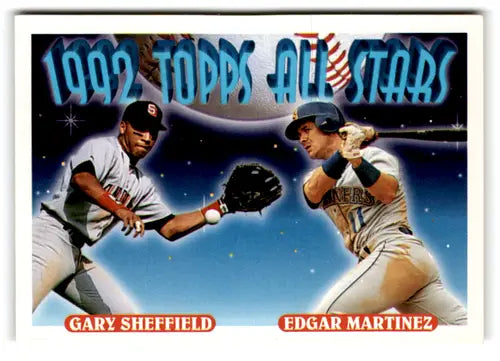 1988 Topps All-Stars baseball card featuring Gary Sheffield and Edgar Martinez with original gloss