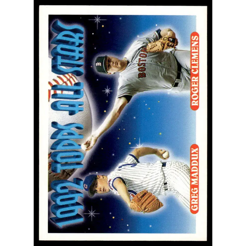 1993 Topps #409 Greg Maddux / Roger Clemens AS EX/NM Chicago Cubs / Boston Red Sox Baseball Card - Baseball Card Single