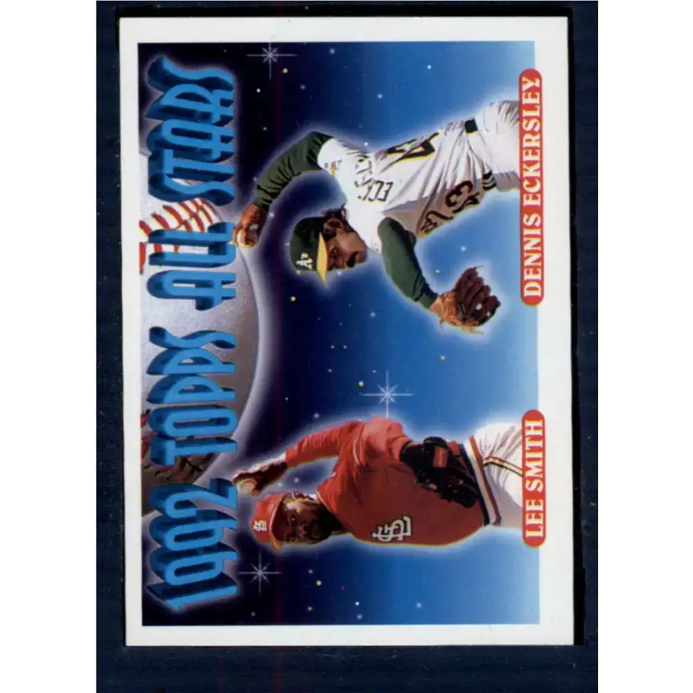 1993 Topps #411 Lee Smith/Dennis Eckersley NM-MT St. Louis Cardinals/Oakland Athletics Baseball Card - Baseball Card