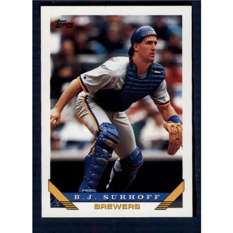 1993 Topps #417 B.J. Surhoff NM-MT Milwaukee Brewers Baseball Card - Baseball Card Single