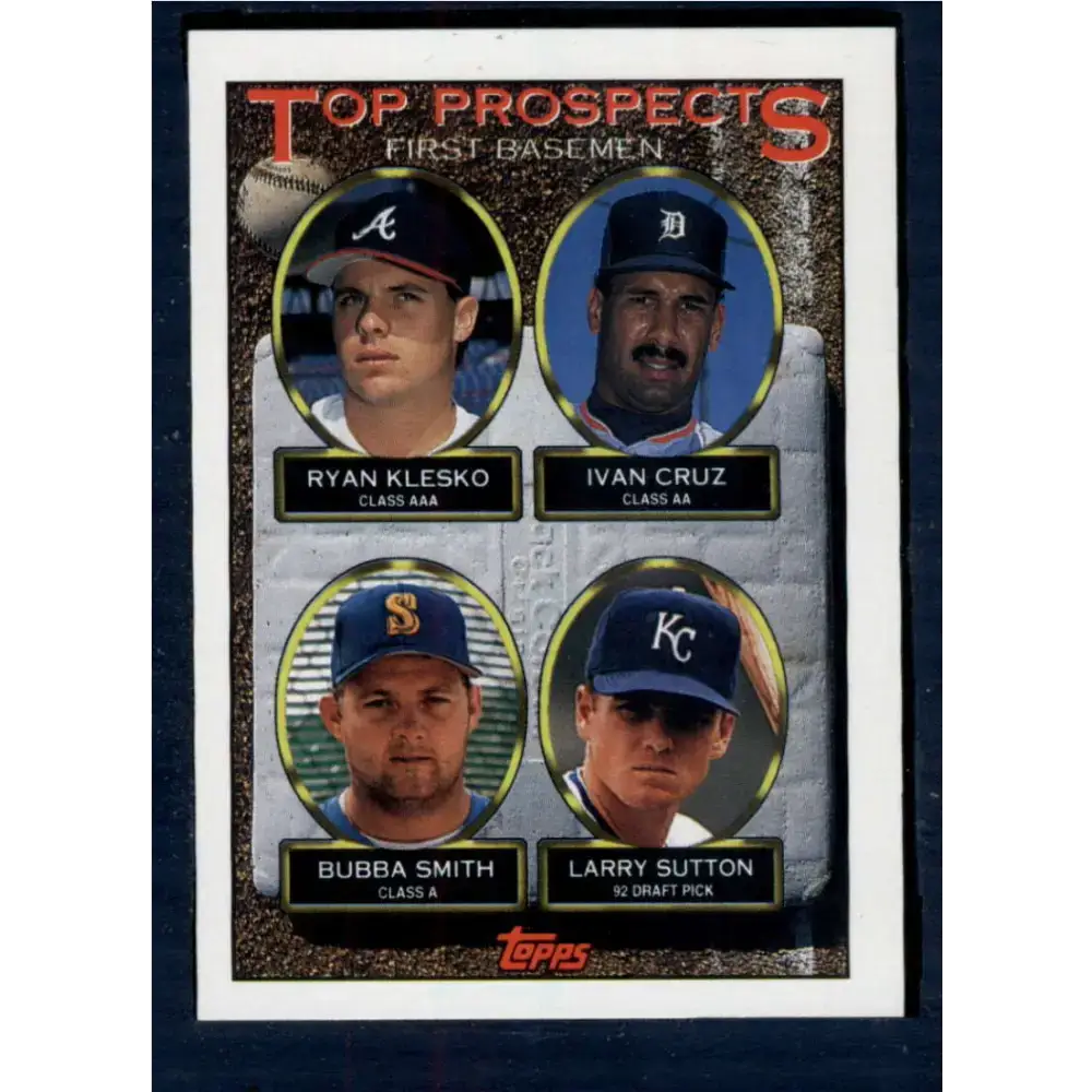 1993 Topps #423 Ryan Klesko/Ivan Cruz/Bubba Smith/Larry Sutton NM-MT RC Rookie Atlanta Braves/Detroit Tigers/Seattle